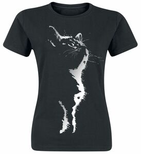 Cat Silhouette  T-Shirt schwarz