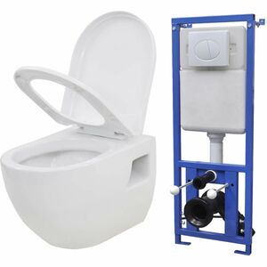 Vidaxl - Hänge-Toilette mit Einbau-Spülkasten Keramik Weiß