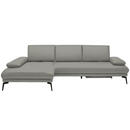 Bild 1 von Celina Home Ecksofa, Grau, Leder, Echtleder, Spaltleder, Rindleder, 3-Sitzer, Ottomane links, L-Form, 273x187 cm, Made in EU, Fußauswahl, Lederauswahl, Stoffauswahl, seitenverkehrt erhältlich, Hock