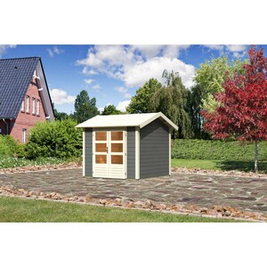 Karibu Holz-Gartenhaus Timra 3 Terragrau 270 cm x 288 cm