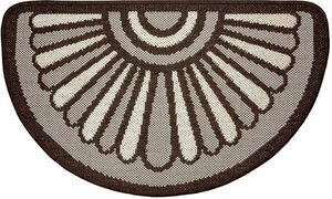 Fußmatte »Ornamento«, HANSE Home, halbrund, Höhe 5 mm, Flachgewebe, rutschhemmender Rücken aus TPA, Modernes Design, strapazierfähig, pflegeleicht, Gekettelt