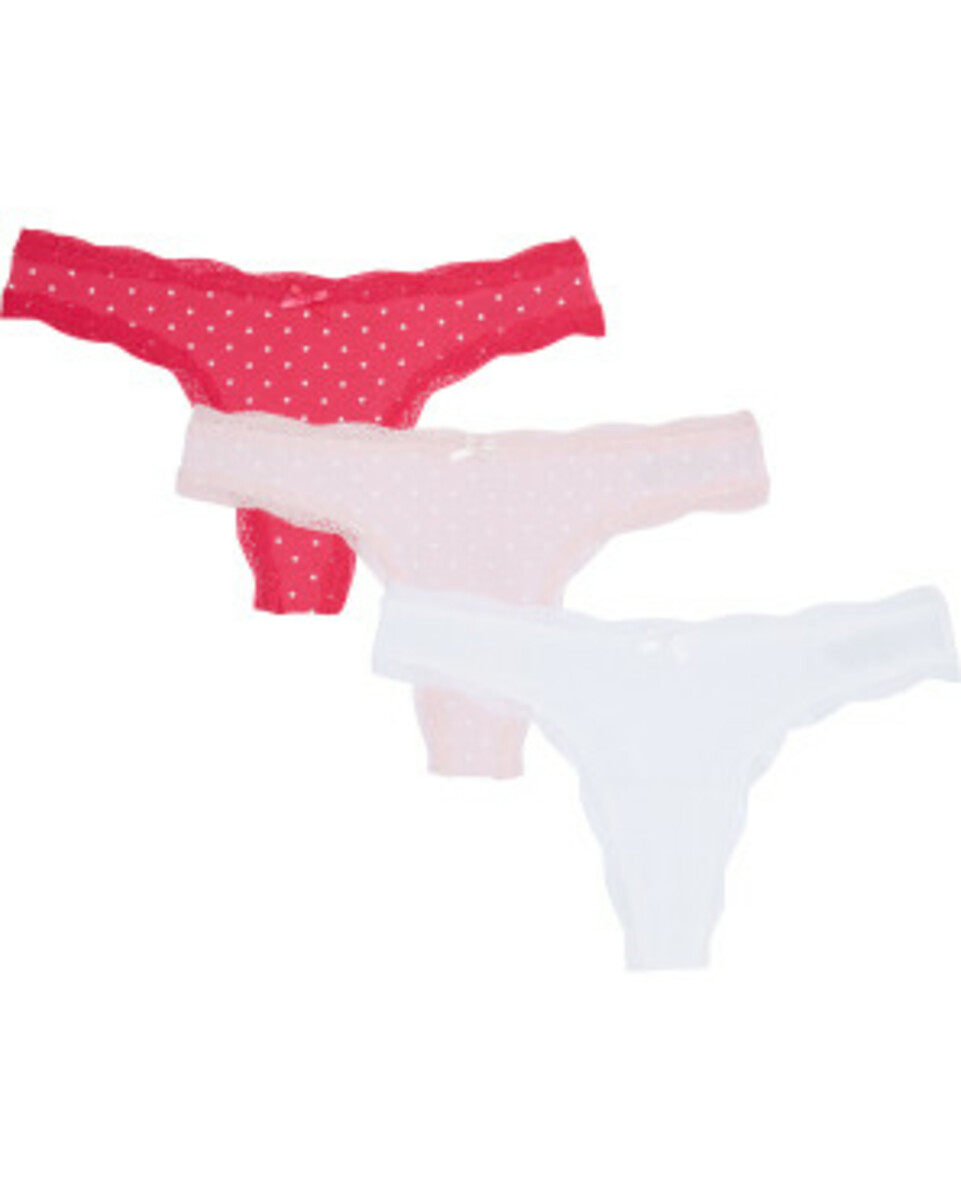 Bild 1 von Strings mit Spitze, 3er-Pack, Janina, hellrosa