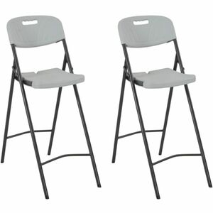 Vidaxl - Klappbare Barstühle 2 Stk. HDPE und Stahl Weiß