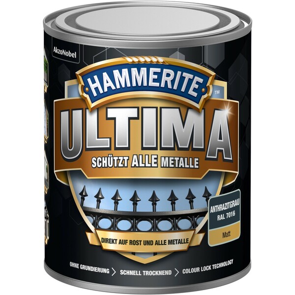Bild 1 von Hammerite Ultima Premium Metall-Schutzlack matt Anthrazitgrau 750 ml