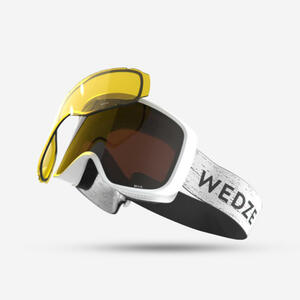 Skibrille Snowboardbrille G 100 I Allwetter Erwachsene/Kinder weiss