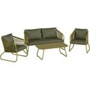 Bild 1 von Lounge-Set mit Esstisch Scafford 4-teilig mit Seilbespannung Oliv