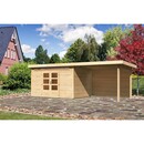 Bild 1 von Karibu Gartenhaus Kumla 7 Set Natur mit Anbaudach, Rückwand 702 cm x 273 cm