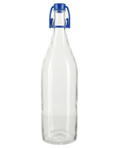 Glasflasche, ca. 1 l, blau