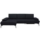 Bild 1 von Celina Home Ecksofa, Schwarz, Leder, Echtleder, Spaltleder, Rindleder, 3-Sitzer, Ottomane links, L-Form, 273x187 cm, Made in EU, Fußauswahl, Lederauswahl, Stoffauswahl, seitenverkehrt erhältlich, H