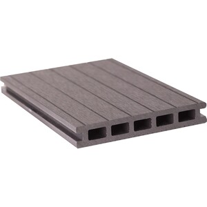 GroJa Solid BPC-Terrassendiele Entrada Hohlkammerprofil Grau 400 x 14 x 2,2 cm