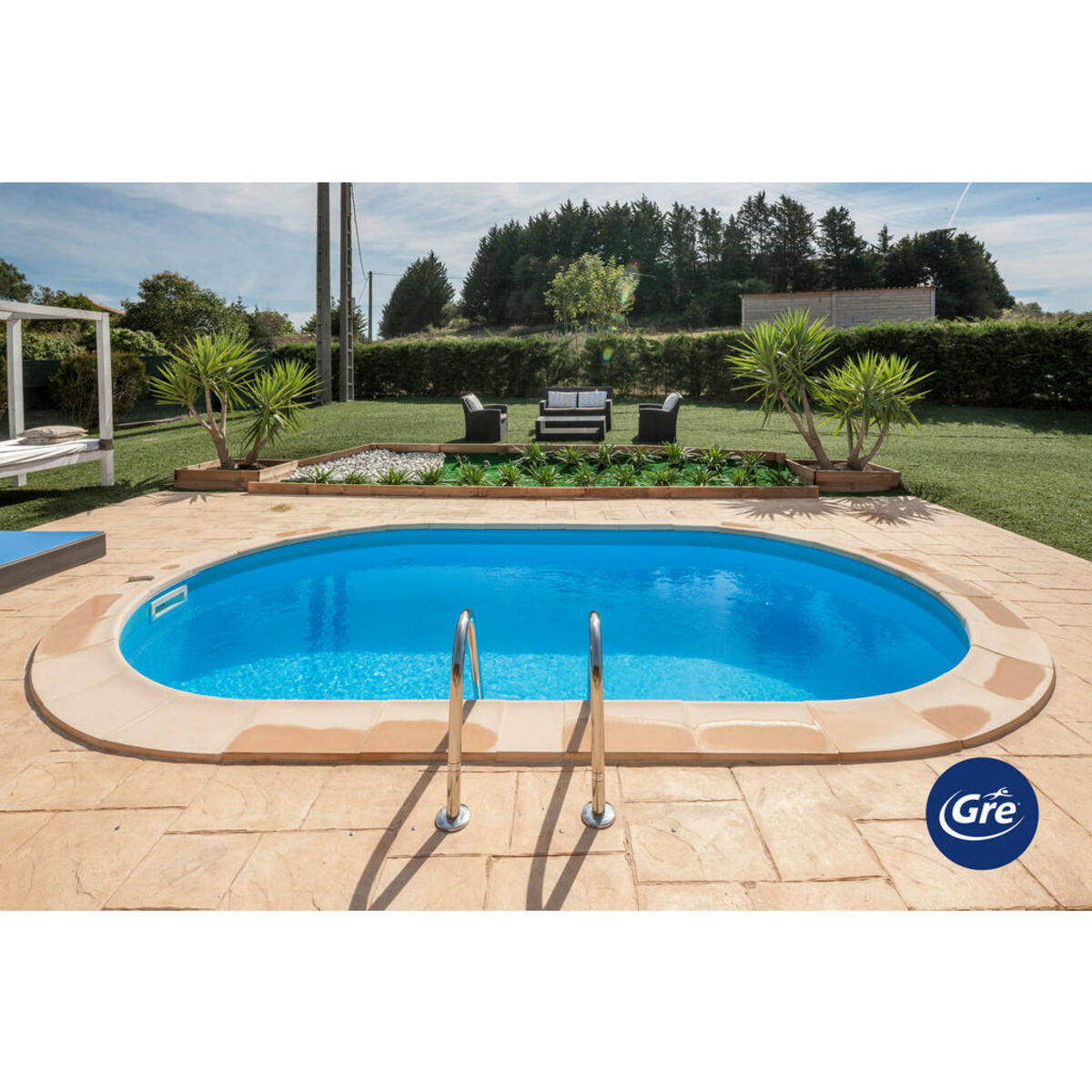 Bild 1 von Gre Pool-Set, Weiß, Metall, 320x150x600 cm, Freizeit, Pools und Wasserspaß, Pools, Stahlwandpools
