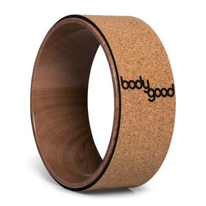 BODYGOOD Yoga Rad Holz aus rutschfestem Kork -