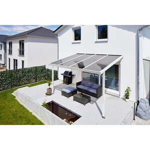 Terrassenüberdachung Premium (BxT) 309 cm x 306 cm Weiß Polycarbonat Bronce