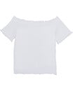 Bild 1 von Gesmoktes T-Shirt, Y.F.K., Carmen-Ausschnitt, weiß