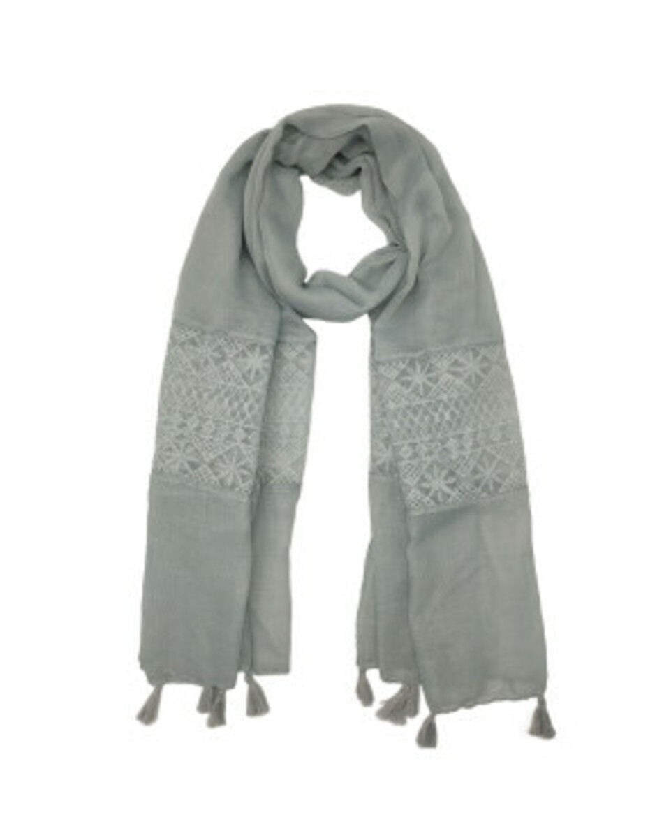 Bild 1 von Schal mit Quasten, Janina, ca. 70 x 180 cm, silbergrau