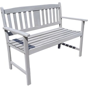Holz-Gartenbank Stirling 2-Sitzer Grau lackiert 86 x 110 x 56,5 cm