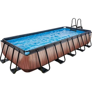 EXIT Wood Pool Braun 540x250x100cm m. Filterpumpe