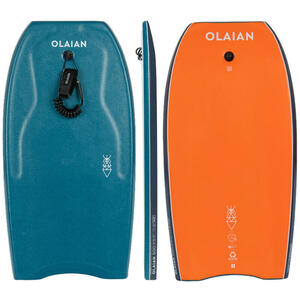 Bodyboard 500 mit Bizeps-Leash blau/orange