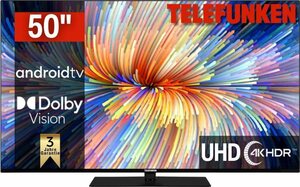 Telefunken D50V950M2CWH LED-Fernseher (126 cm/50 Zoll, 4K Ultra HD, Smart-TV, Android TV, Dolby Atmos, USB-Recording, Google Assistent, Android-TV)