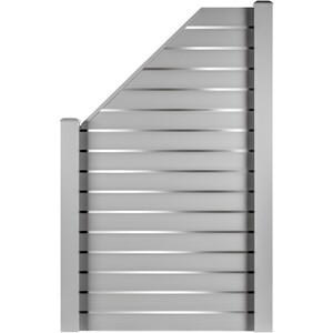Pura Abschluß-Set 45° Links RAL 9006 Silbergrau aus Aluminium 100 cm x 180 cm