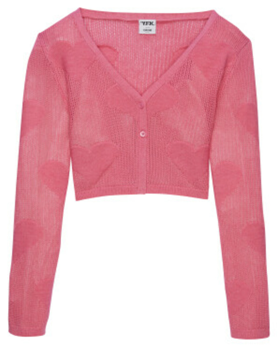 Bild 1 von Strickjacke Herzen, Y.F.K., cropped, pink