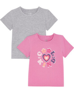 T-Shirts im Pack, 2er-Pack, Kiki & Koko, pink/grau