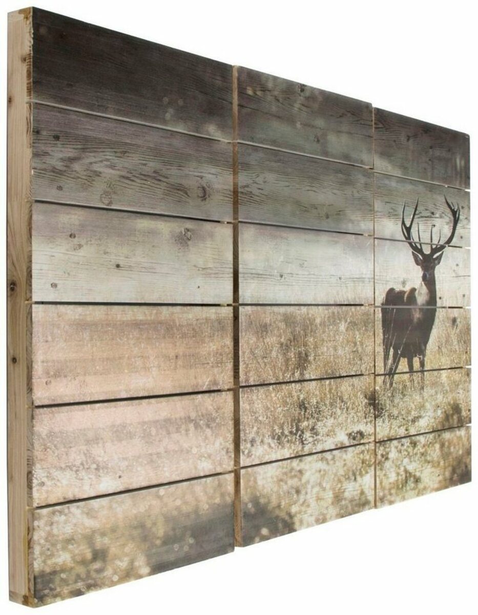 Bild 1 von Art for the home Holzbild Woodland Stag, Hirsche (3 St)