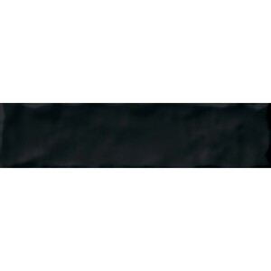 Wandfliese Loft 6 cm x 25 cm Schwarz glasiert glänzend