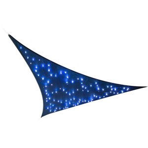 Perel Sonnensegel mit LED-Beleuchtung Dreieckig 3,6 m x 3,6 m x 3,6 m Dunkelblau