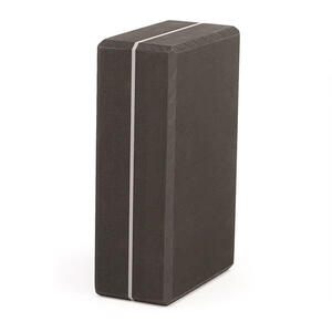Yoga Asana Brick Large, schwarz m. grauem Streifen EVA Schaum