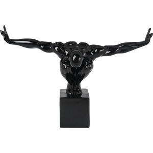 Kare-Design Skulptur , Athlet Black , Schwarz , Kunststoff, Stein , 43x29x15 cm , glänzend,Kunststein,Marmor , zum Stellen , 001838046264