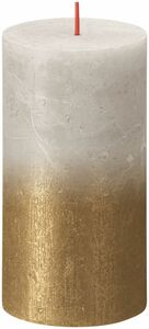 Bolsius Stumpenkerze Rustik Sunset Sandgrau+Gold 13 cm