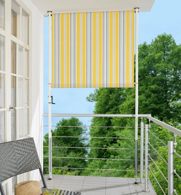 Bild 1 von Angerer Freizeitmöbel Klemm-Senkrechtmarkise gelb/grau, BxH: 120x225 cm