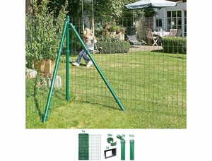 GAH Alberts Schweißgitter »Fix-Clip Pro®«, (Set), 153 cm hoch, 25 m, grün beschichtet, zum Einbetonieren