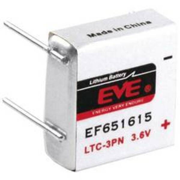 Bild 1 von EVE EF651615 Spezial-Batterie LTC-3PN U-Lötpins Lithium 3.6 V 400 mAh 1 St.