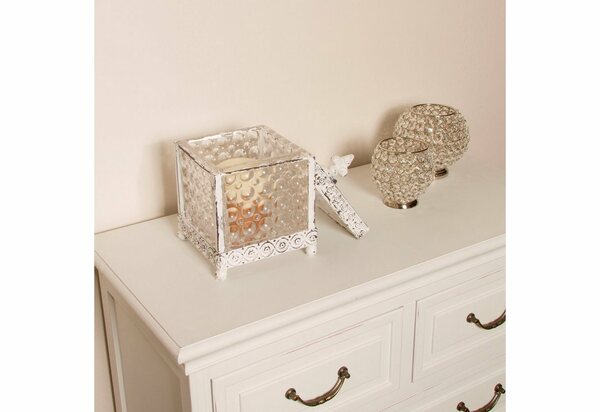Bild 1 von Myflair Möbel & Accessoires Aufbewahrungsbox »Leyla, weiß«, aus Metall & Glas, mit Deckel