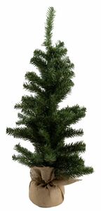 Kaemingk Mini Weihnachtsbaum im Jutesack grün, 90 cm
