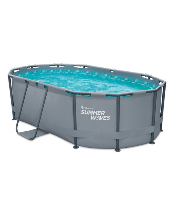 Bild 1 von Summer Waves Frame Pool Set, oval, anthrazit