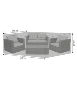 acamp Schutzhülle für Loungemöbel, 230 x 155 x 80 cm