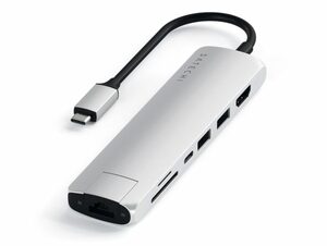 Satechi USB-C Multi-Port Hub 4K, HDMI, 3x USB 3.0, micro SD/SD, Ethernet,silber
