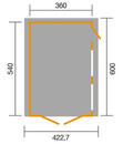 Bild 3 von Weka Einzelgarage 441, inkl. 2 Fenstern & 1 Zusatztür, ca. B422,7/H234/T600 cm