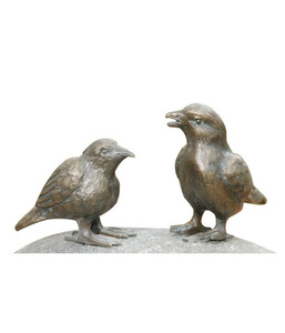 Rottenecker Bronzefigur Vögel auf Flusskiesel