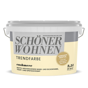 SchoenerWohnen - 
            Schöner Wohnen Wand- und Deckenfarbe Trendfarbe 'Cashmere' beige matt 2,5 l
