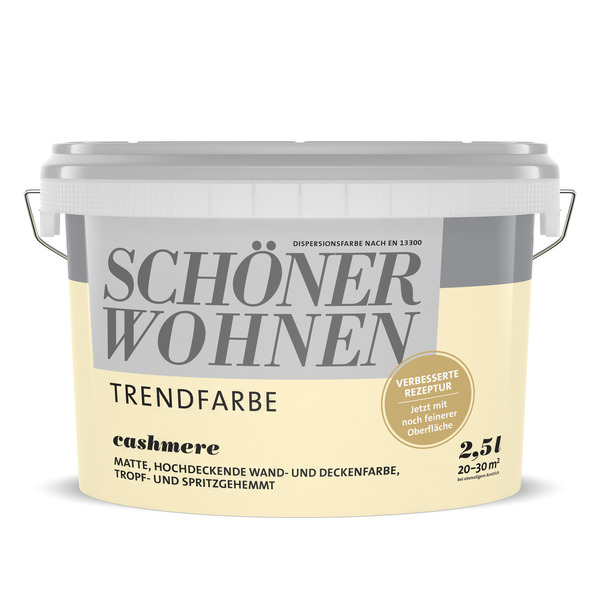 Bild 1 von SchoenerWohnen - 
            Schöner Wohnen Wand- und Deckenfarbe Trendfarbe 'Cashmere' beige matt 2,5 l