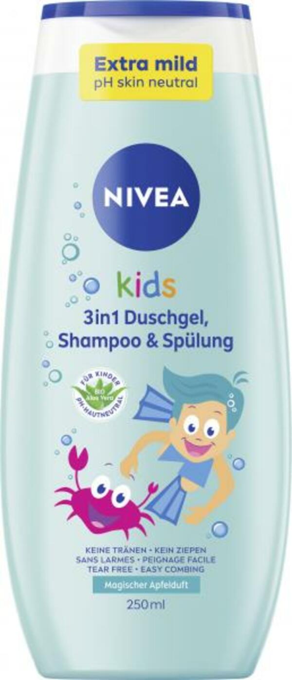 Bild 1 von Nivea kids 3in1 Duschgel, Shampoo & Spülung