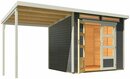 Bild 1 von Wolff Gartenhaus »Venlo XS Titangrau mit SD Elfenbeinweiß«, BxT: 412x236 cm, mit Seitendach