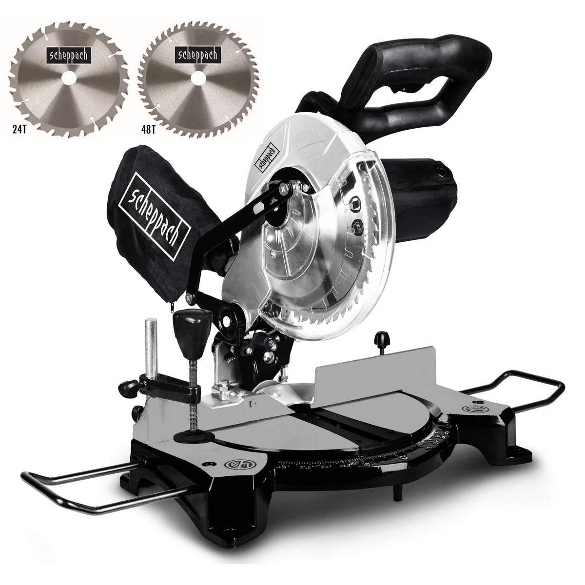 Bild 1 von Scheppach Kappsäge 'MT 210 Black Edition' 1500 W, Ø 210 mm, inkl. 2 Sägeblätter