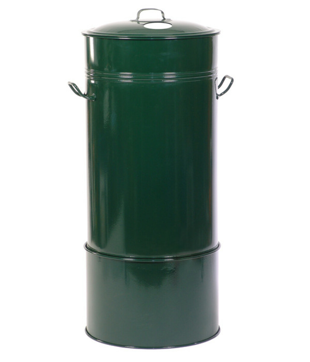 Bild 1 von Metall-Regentonne inkl. gelochtem Deckel und Sockel, 150 l, dunkelgrün