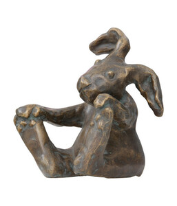 Rottenecker Bronze-Hase Kasper, 13 x 13 x 14 cm