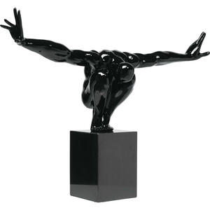 Kare-Design Skulptur , Athlet , Schwarz , Kunststoff, Stein , 75x52x23 cm , glänzend,Naturstein,Marmor , zum Stellen , 001838046249